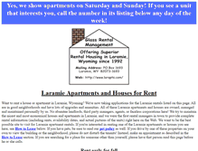 Tablet Screenshot of laramie-apartments.com